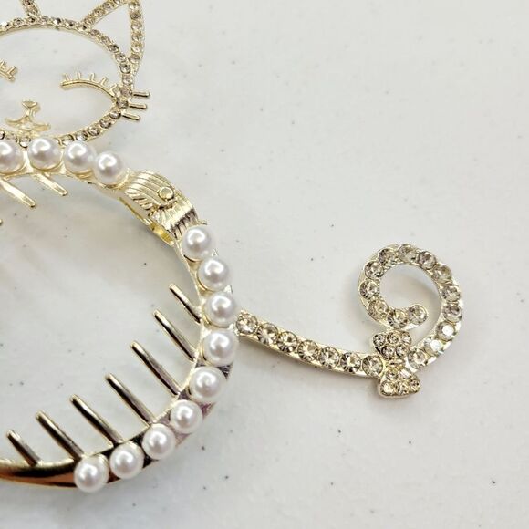 Brand New Rhinestone Pearl Cat Hair Accessories - Picture 4 of 8